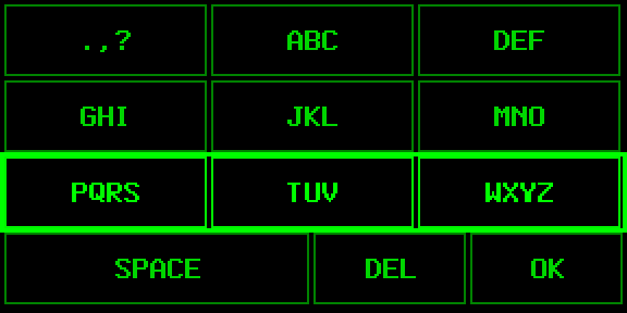 T9 keyboard: row focus