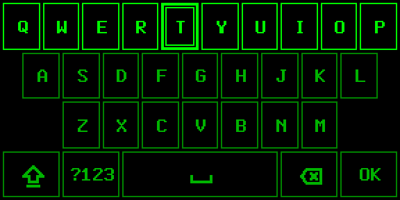 Keyboard: key focus, shift once, outline