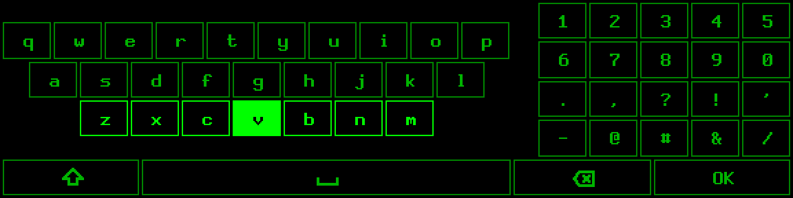 Keyboard: symbols beside, two tiles